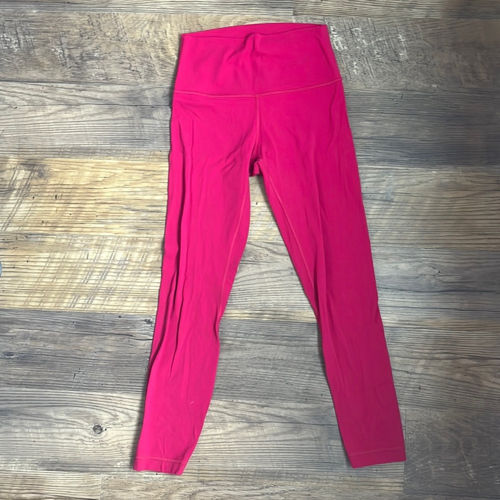 Red Lululemon align 7/8 leggings, size 6, worn 3-4 times basically brand new